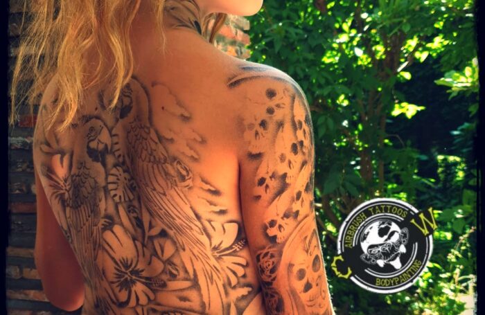 Airbrush Tattoo Rücken