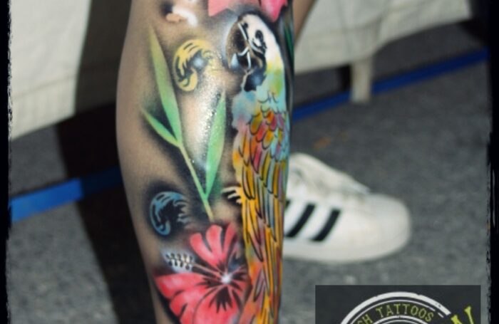 Papagei Airbrush Tattoo